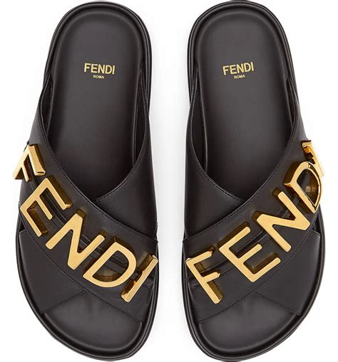 fun fendi logo slide sandal|fendi birkenstock style sandals.